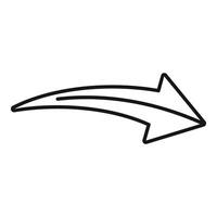 Double curve arrow pointing right showing direction vector