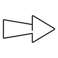 Bold black arrow pointing right symbol of direction and movement vector