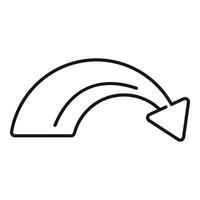 Curved arrow pointing down representing return or redo action vector