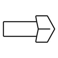 Long arrow sign pointing right, showing direction vector