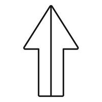 Black outline up arrow pointing upwards vector