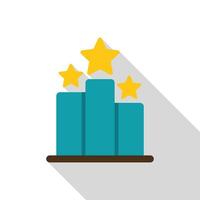 Winners podium with stars representing achieving first, second and third place vector
