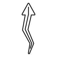 Double line arrow showing upward trend with sharp turns vector