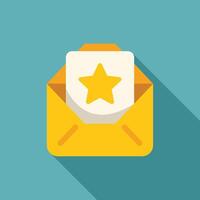 Important mail envelope containing star signifying priority message vector