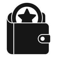 Wallet holding star bonus coin, loyalty program reward concept vector