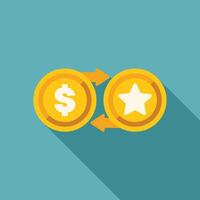 Exchanging money for quality, customer rating and value concept vector