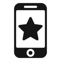 Smartphone showing customer review rating star symbol vector