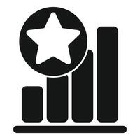 Growing chart with star icon showing positive trend and success vector