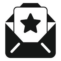 Open mail envelope containing star shaped icon symbolizing important message vector