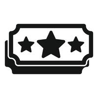 Three stars ticket representing entertainment and quality service vector