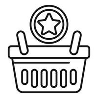 Shopping basket with floating star representing premium quality products vector