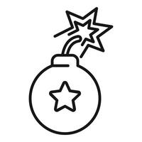 Bomb exploding with star symbol on white background vector