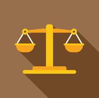 Golden balance scale representing justice and equality in legal system vector