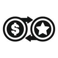 Money exchanging for star rating representing customer review and feedback vector