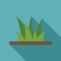 Green grass growing from ground on blue background vector