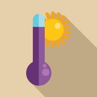 Thermometer showing increasing temperature under the sun vector