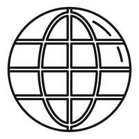 Interactive globe grid connecting global lines representing worldwide network vector