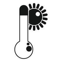 Thermometer showing increasing temperature under the sun vector