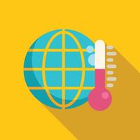 Global warming and climate change awareness campaign with earth globe and thermometer vector