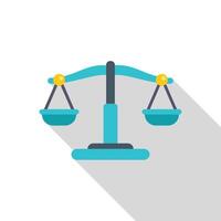 Balanced scale symbolizing justice and equality in legal proceedings vector