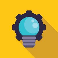 Light bulb and gear symbolizing innovation and technology vector