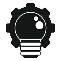 Light bulb and gear showing innovation and idea generation vector