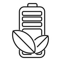 Eco battery charging with leaves displaying sustainable power source vector