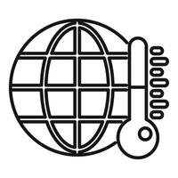 Global warming icon showing earth and thermometer rising temperature vector