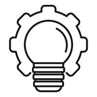 Light bulb and gear symbolizing innovative idea generation vector