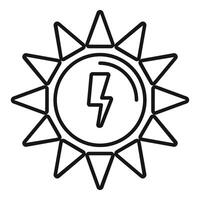 Sun generating electricity through solar panels symbolizing renewable energy vector