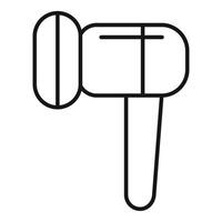 Reflex hammer striking neurological exam icon showing medical testing vector