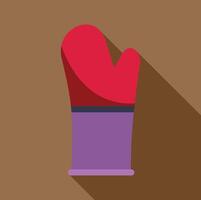 Red and purple oven mitt for handling hot objects vector