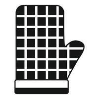 Squared oven mitt protecting hand while baking vector