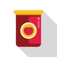 Tomato paste or puree in a tin can with label showing a ripe tomato vector