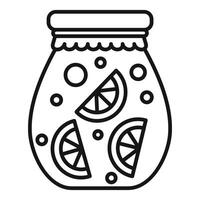 Preserving sliced citrus fruits in jar for refreshing lemonade vector