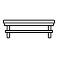 Wooden bench with empty space underneath representing waiting and relaxation vector