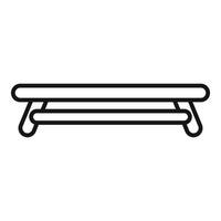 Wooden bench with simple design providing seating in public space vector