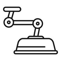Robotic arm picking up object in industrial automation process vector