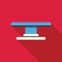 Springboard standing on white base with red background vector