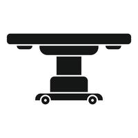 Operating table being moved on wheels for medical procedures vector
