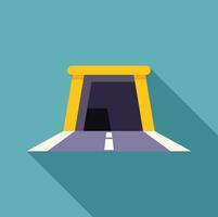 Road entering a dark tunnel with yellow frame vector