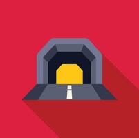 Road tunnel leading to bright future on red background vector