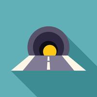 Road leading into a dark tunnel with light at the end vector