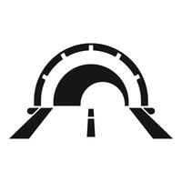 Car entering tunnel icon symbolizing speedometer and infrastructure vector