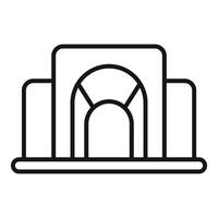 Mining tunnel entrance with arch and support beams icon vector