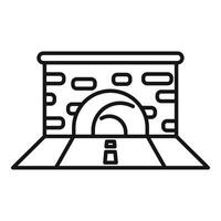 Road tunnel leading into brick wall in perspective view vector