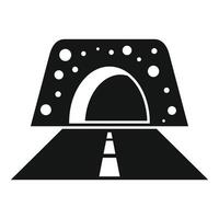 Road leading into a dark tunnel illustration vector
