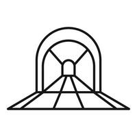 Train entering tunnel icon showing public transportation infrastructure vector