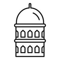 Minaret with double balcony and large dome representing islamic architecture vector
