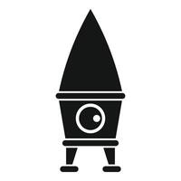 Space rocket standing on launch pad ready for takeoff vector